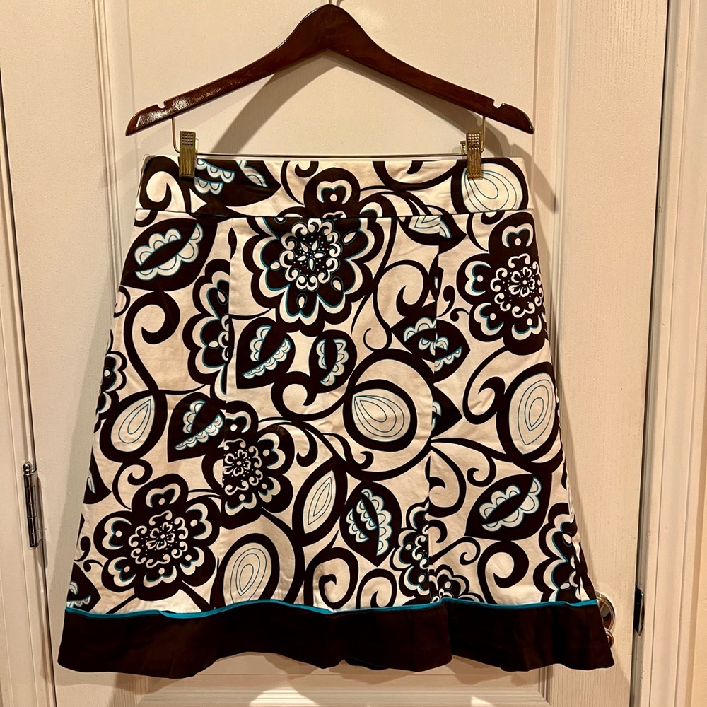 Floral print A-line skirt